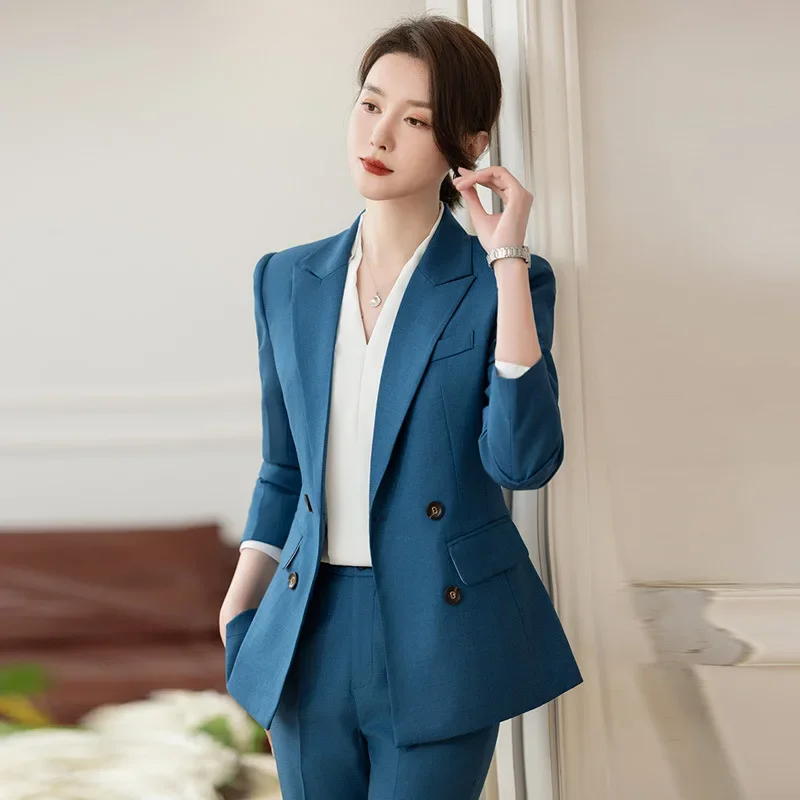 

High Quality Fabric Formal Blazers Feminino For Women Business Work Wear Suits Female Pantsuits Ladies Professional Outfits Sets