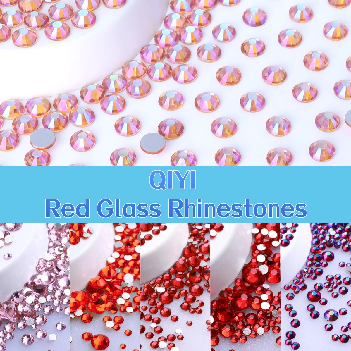 

SS6-SS30 Red Series Non Hotfix Rhinestones Glitter Glass Flatback Crystal Strass Nail Art Gems For Garment Crafts Decoration