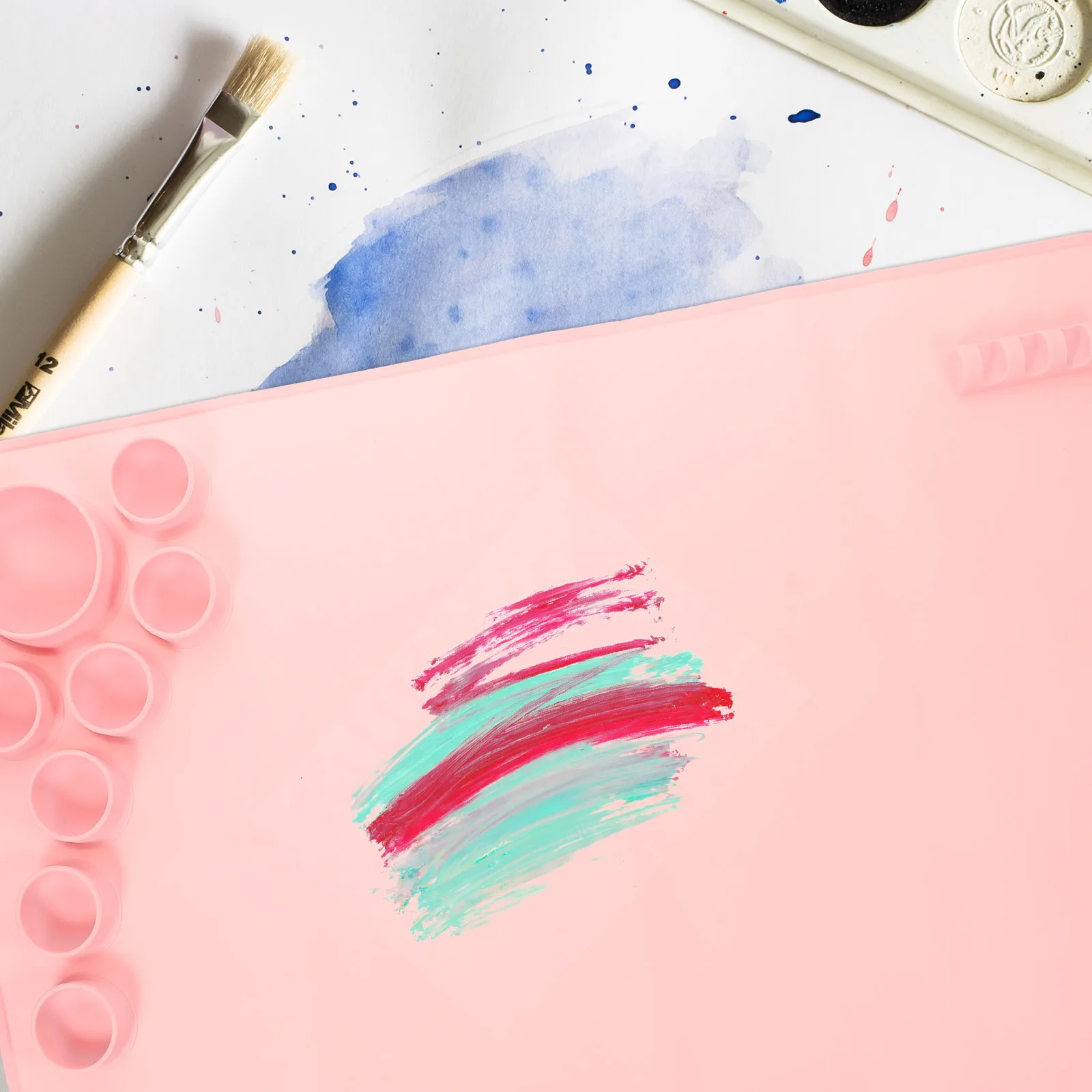 

Drawing Mat Silicone Mats for Crafts Tray Paint Kids Crafting Pink Painting DIY Student