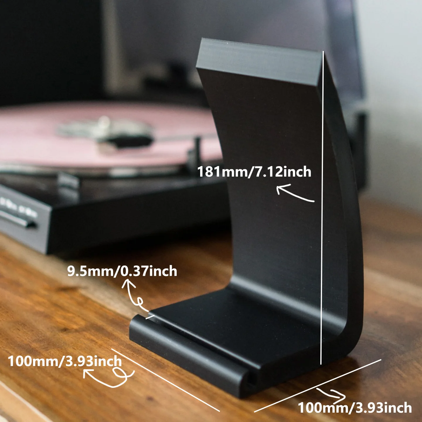 Vinyl Record Stand "Now Playing" LP Display Holder Minimalist Desktop Album CD Storage Rack Turntable Accessories Black White Cl image 6