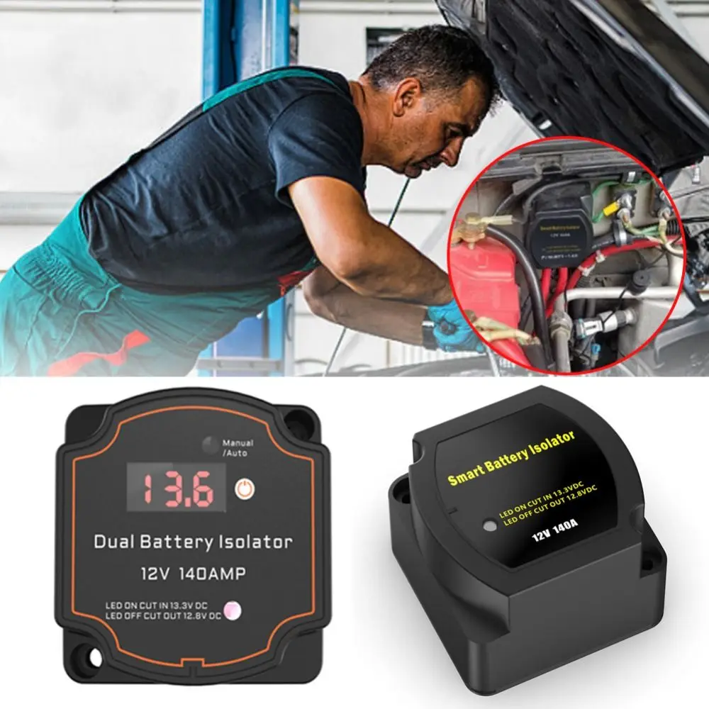 

Smart Dual Battery Isolator 12V 140A Durable Split Charge Relay Advanced Voltage Sensitive Relay For Camper Car RV Boat
