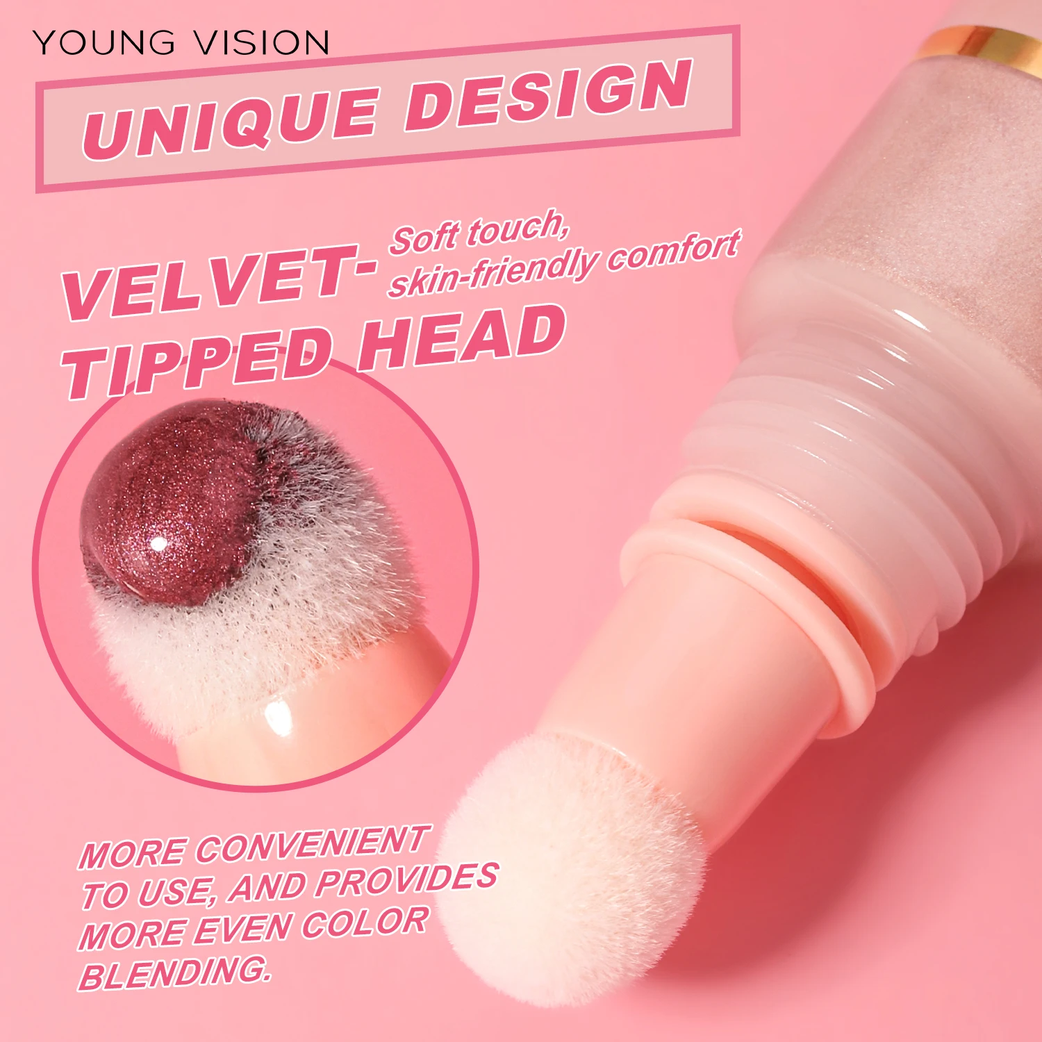 12color liquid air cushion, powder blusher gloss stick, pearl light, delicate powder blusher liquid, easy to operate