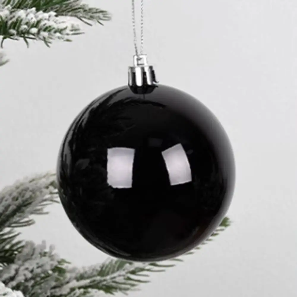 4/6Pcs Glossy/Matte Black Christmas Ball PVC 6/8/10cm Christmas Tree Hanging Ornament Eco-friendly Durable