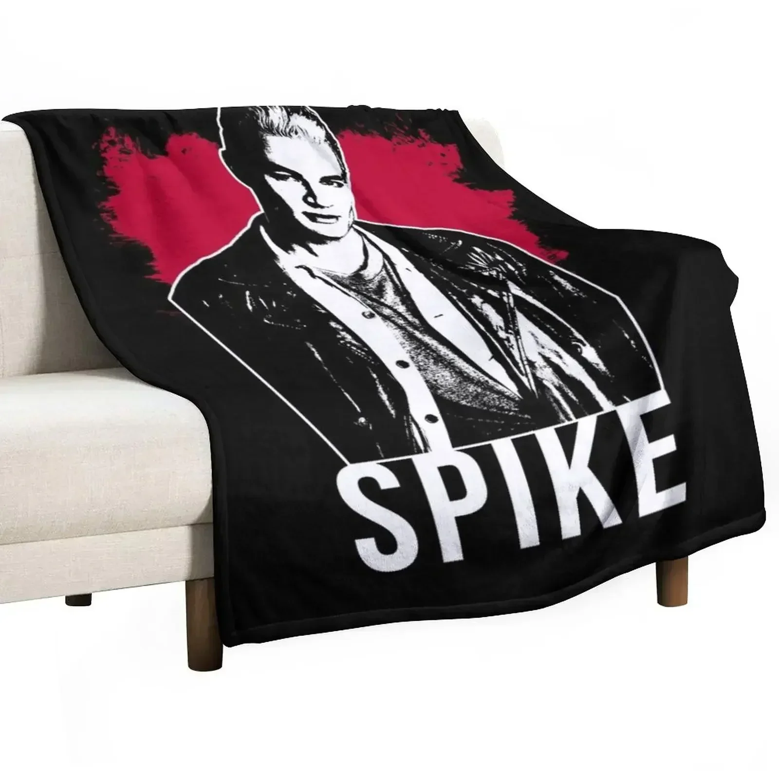 Spike the Vampire - Red with White Text (BtVS) Throw Blanket Custom Summer Beddings For Baby Decoratives Summer Blankets