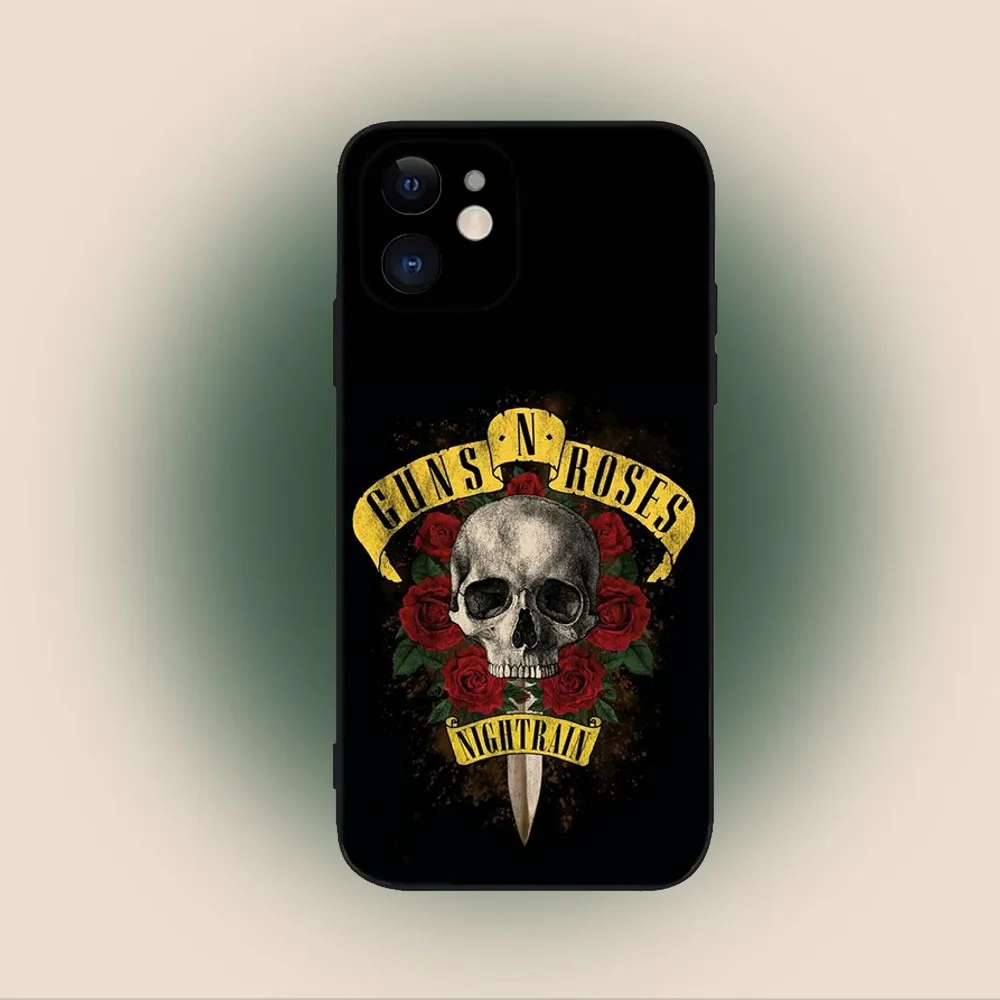 Guns N Roses Band Phone Case For iPhone 15,14,13,12,11,Plus,Pro Max,XS,X,XR,SE,Mini,8,7 Soft Silicone Black Cover