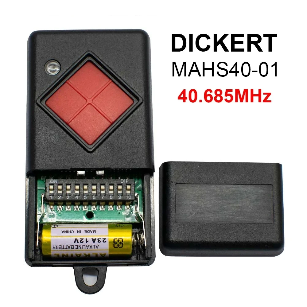 DICKERT MAHS40-01 40.685 mhz Garage Door Remote Control Compatible DICKERT Red Key Hand-held Transmitter