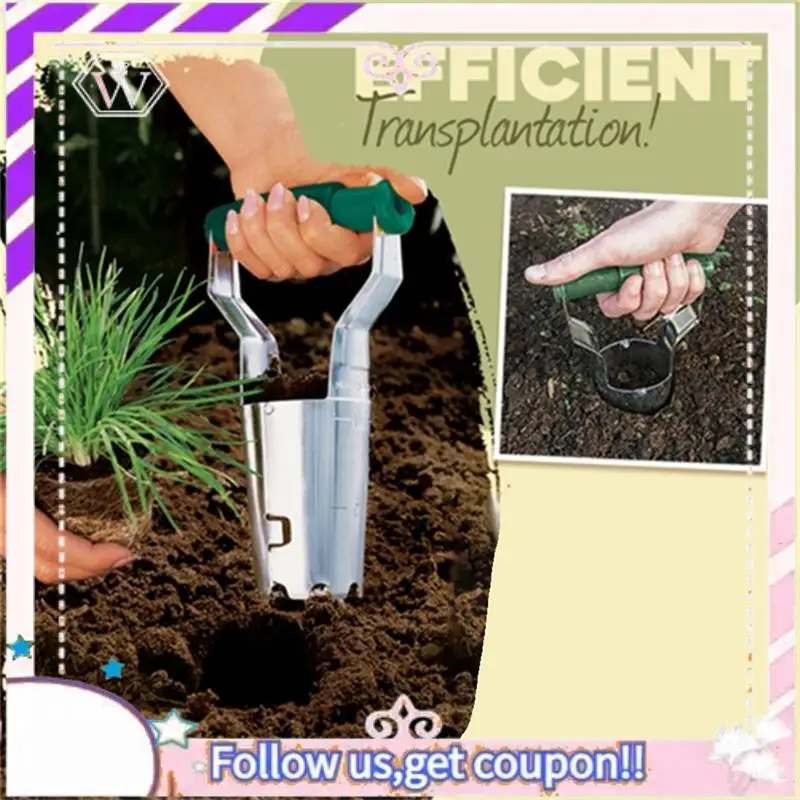Premium Stainless Steel Seedling Transplanter Digging Pits Sowing Seedling Tools Planting Vegetable Gardening Hole Shovel
