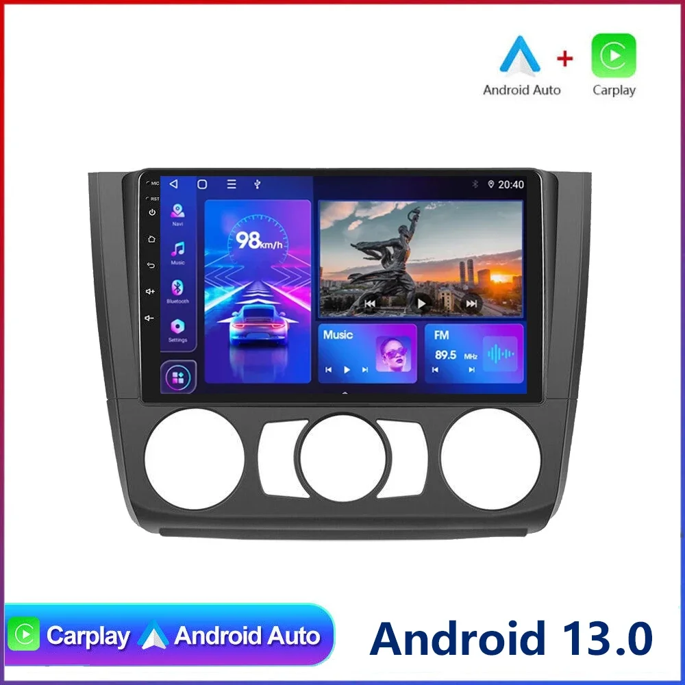 

9-дюймовый Android 13 автомобильный радиоприемник беспроводной Carplay для BMW 1 серии E81 E82 E87 E88 AT 2004 - 2012 GPS DSP IPS мультимедийный Serero авто