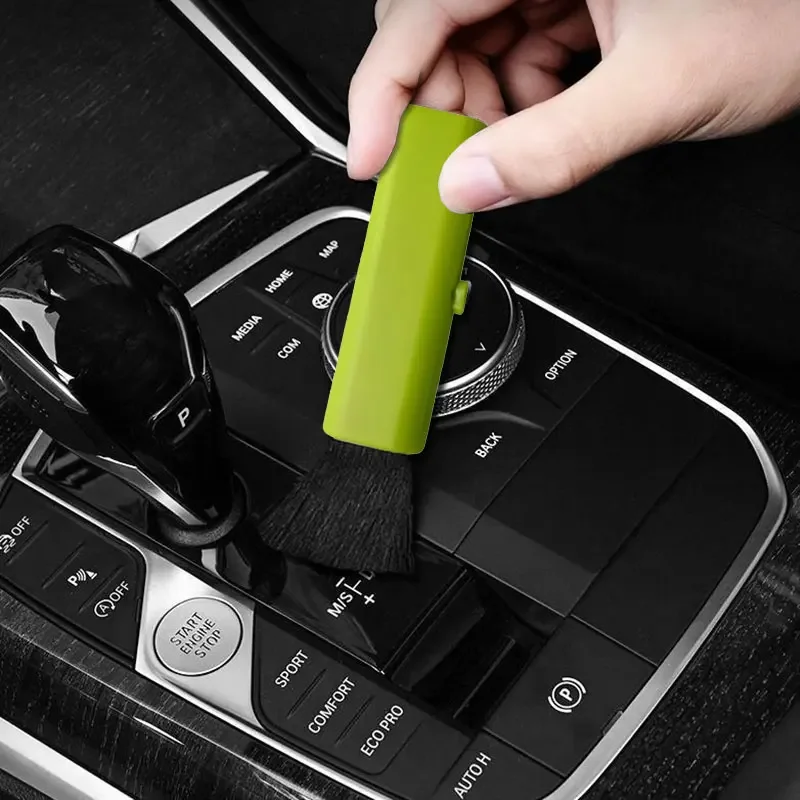 New Retractable Car Centre Console Cleaning Brush Computer Keyboard Dusting Soft Bristle Brush Auto Interior Maintenance Gadgets