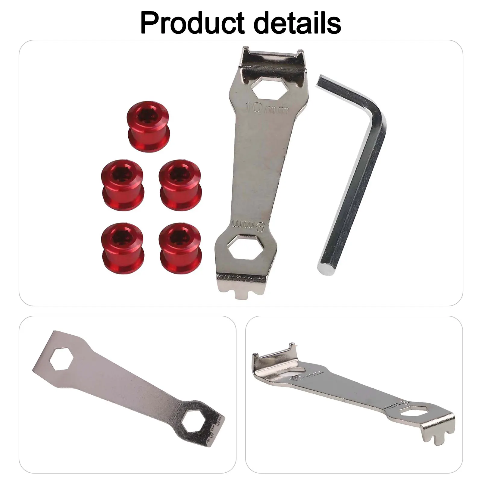 

Aluminum Alloy Screws Bike Chainring Bolts Mounting Tool Included Bright Anodized Colors Anodized Finish CNC Machined