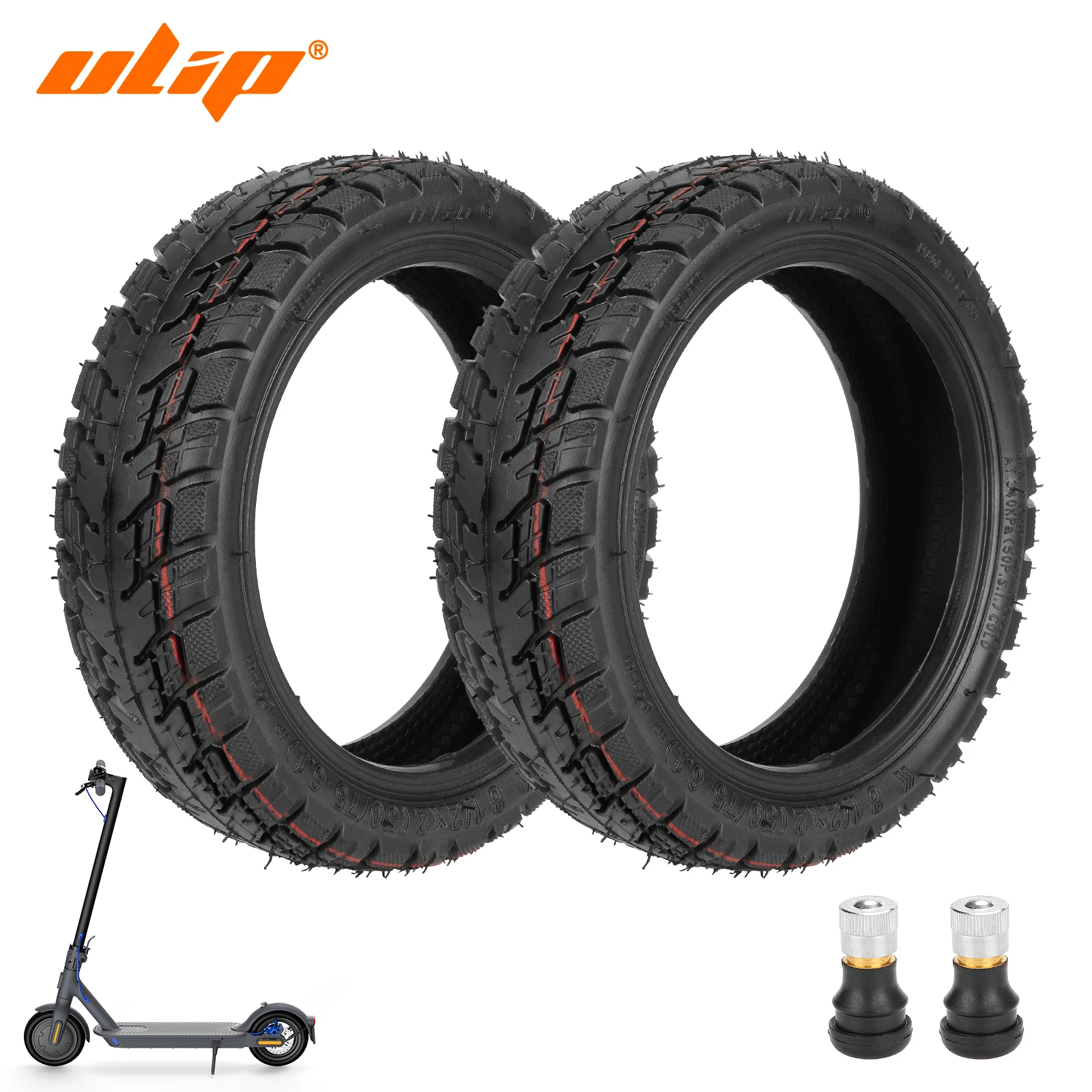 

ULIP 8 1/2*2 Off-Road Tubeless Tire For Xiaomi M365 Pro Pro2 1S MI3 Electric Scooter 50/75-6.1 Off-Road Vacuum Tyre With Valve