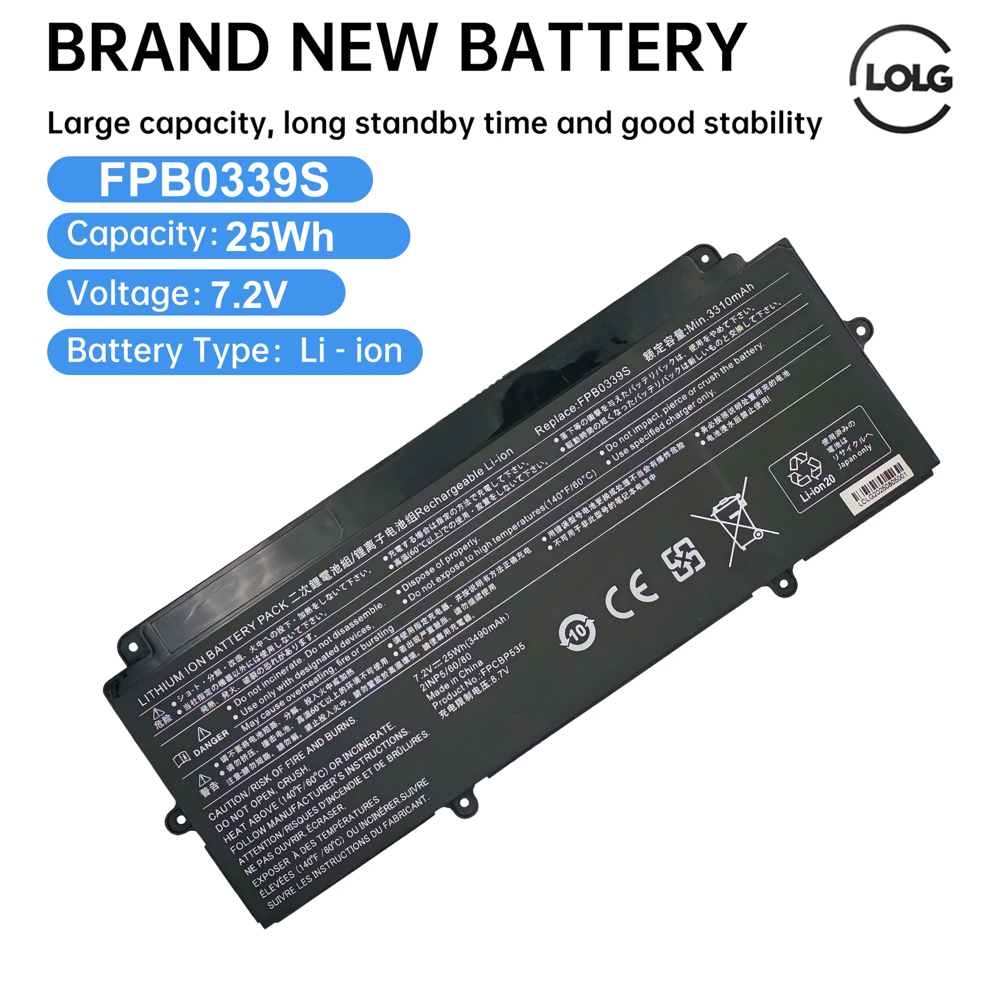 laptop battery FPB0339S   FPB0340S  FPCBP536  FPCBP535  CP737633-01 for LifeBook U937 U938 U939 E548