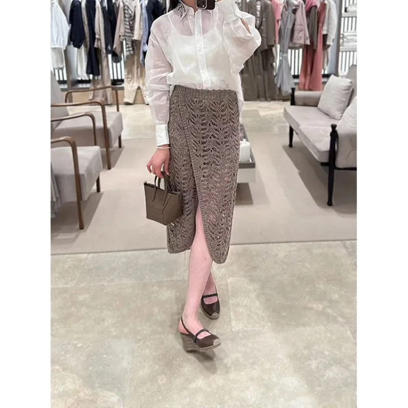 

Summer Linen Embroidered Shirt Women's Long-sleeved Thin Top