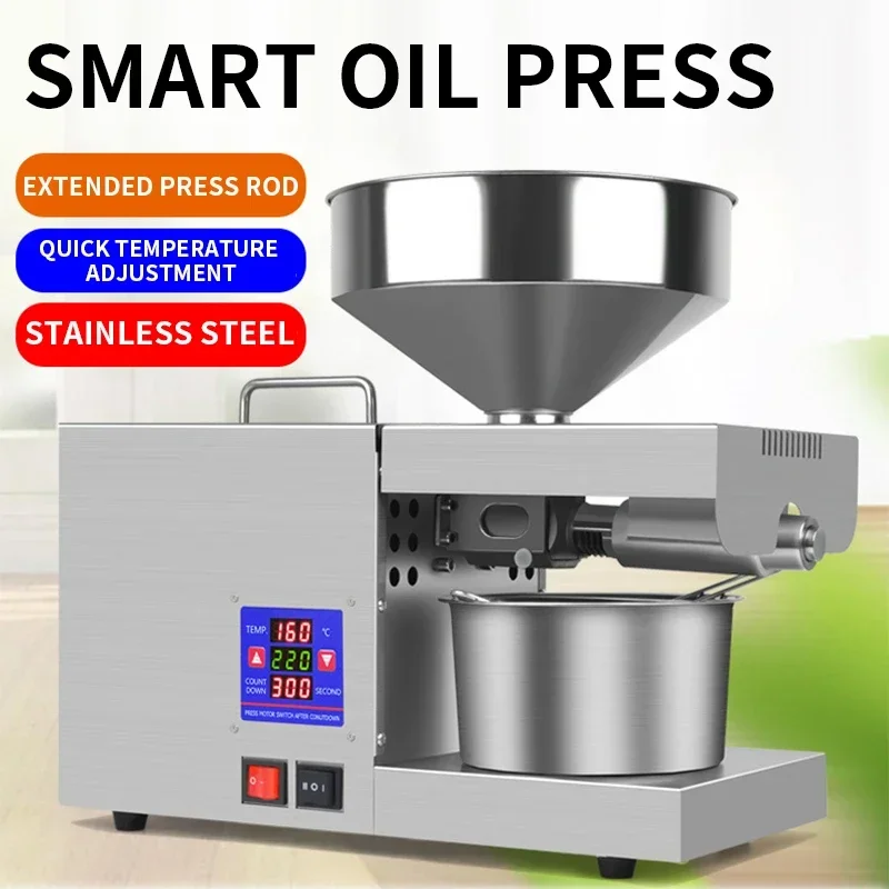 For  K38 Intelligent Temperature Control Household Oil Press 5-8KG/H Small Stainless Steel Automatic oil press