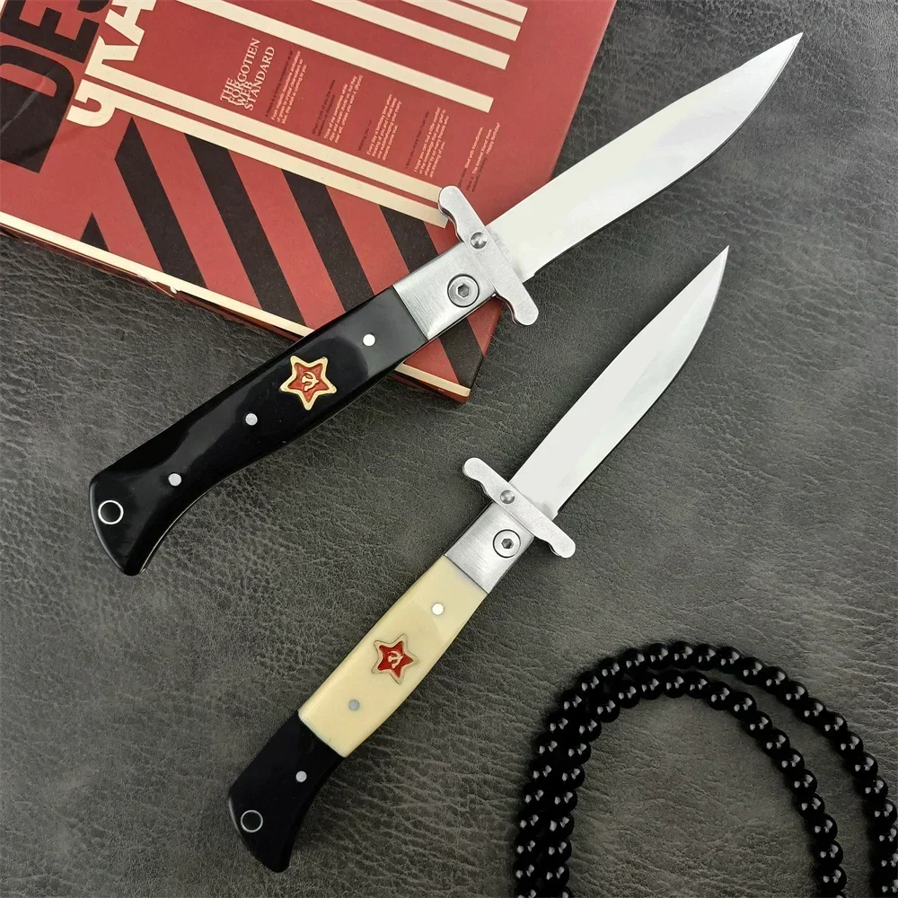 HOT Tactical Russian Finka NKVD KGB Outdoor Folding Knife 440C Blade ABS Handle Pocket EDC Knives Camping Hunting Survival Tool