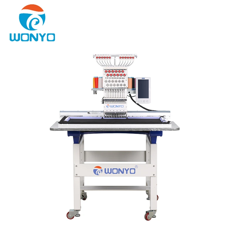 Topwisdom One Head Embroidery Machine Multi-Needles Touch Screen Table Computerized for T-shirt/Fabric New Home Use Motor