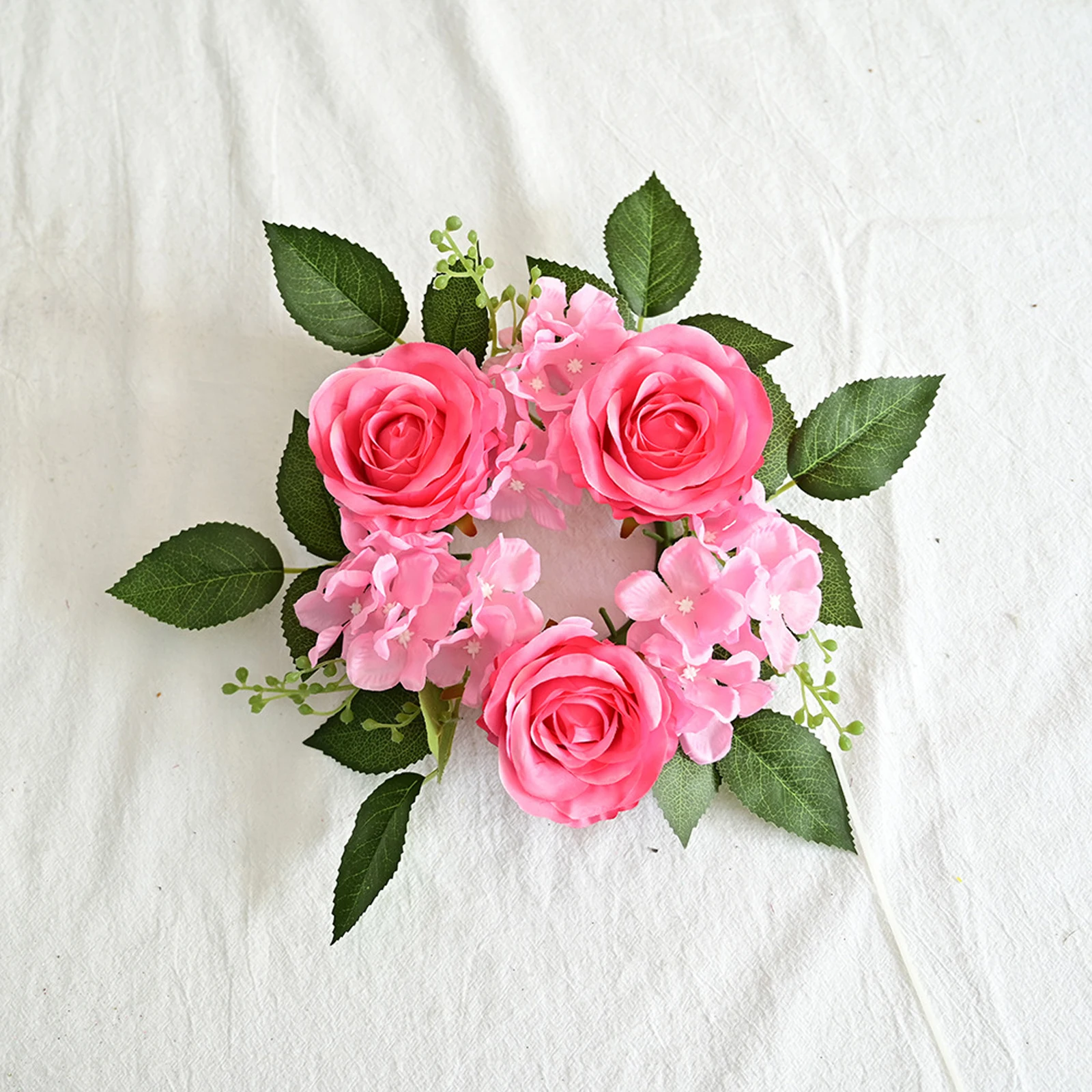 Garland Wreath Candle Ring Creative Table Centerpieces Reusable Wedding Decor