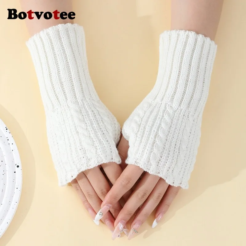 

Botvotee рукава для женщин Y2k аксессуары Бесплатная доставка нарукавники женские грелки зимняя вязаная теплая защита рук половина пальца