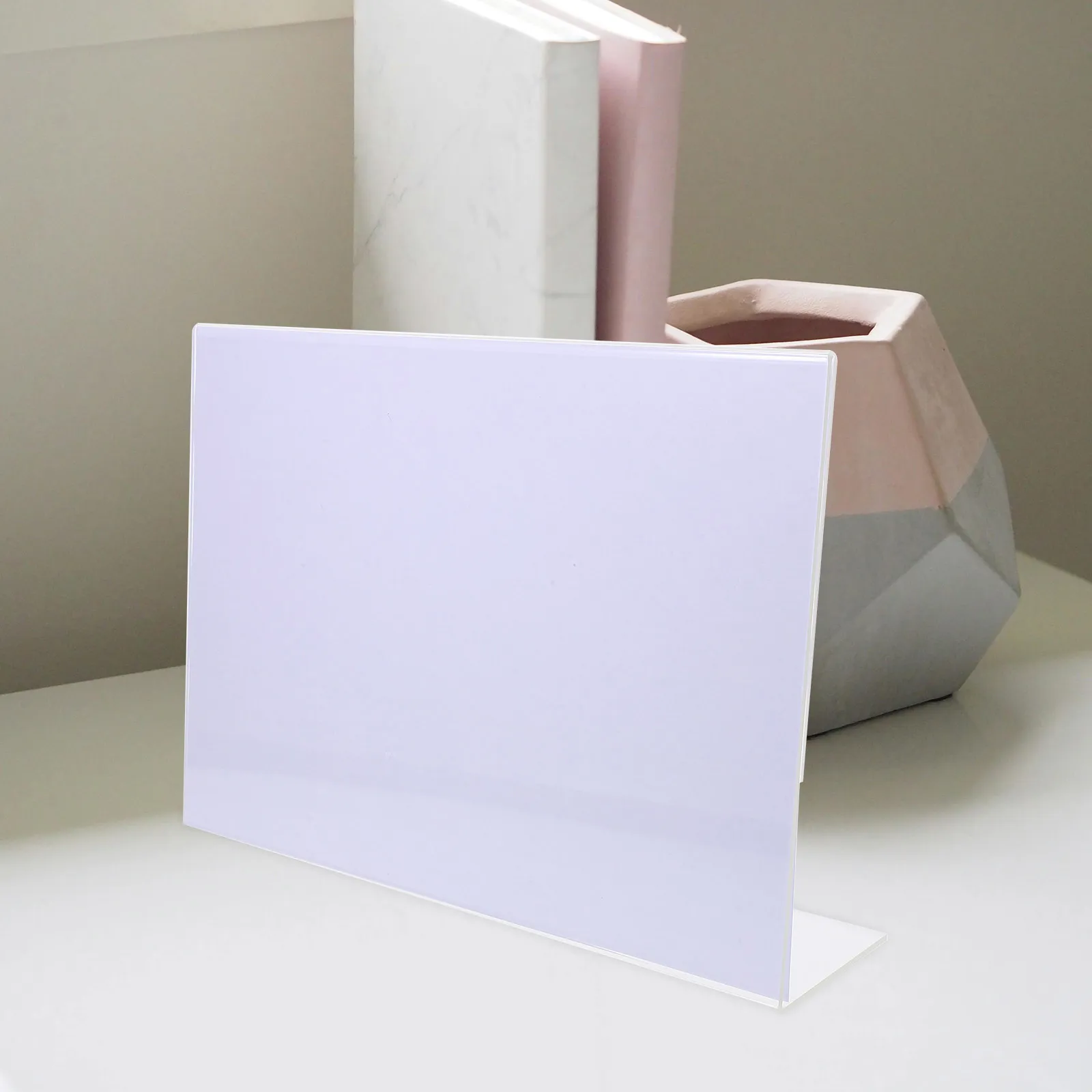 

L Shaped Display St 210x297mm Clear Menu Holder Acrylic Label St Table Sign Rack for Cafe Office Stable