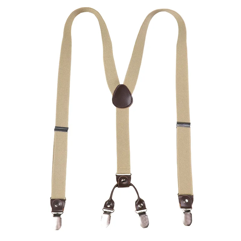 British Suspenders Unisex Y-shaped Straps Strong Metal Clips Retro Non-slip High Elastic Adjustable Trousers Braces Pants Holder