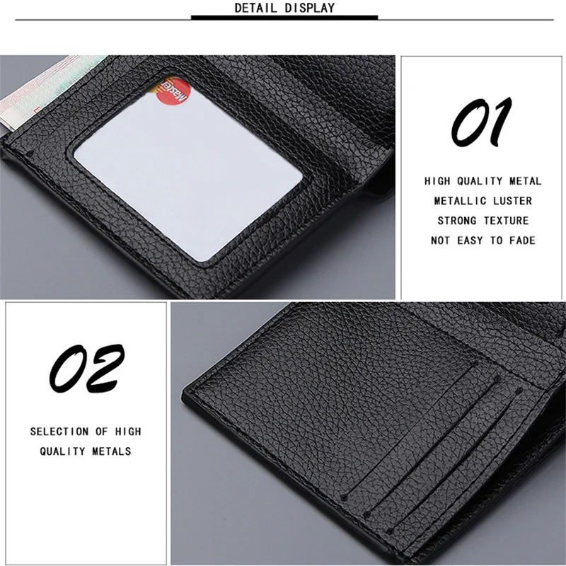 Cartera Vertical corta para hombre, monedero para tarjetas de identificación, 1 unidad