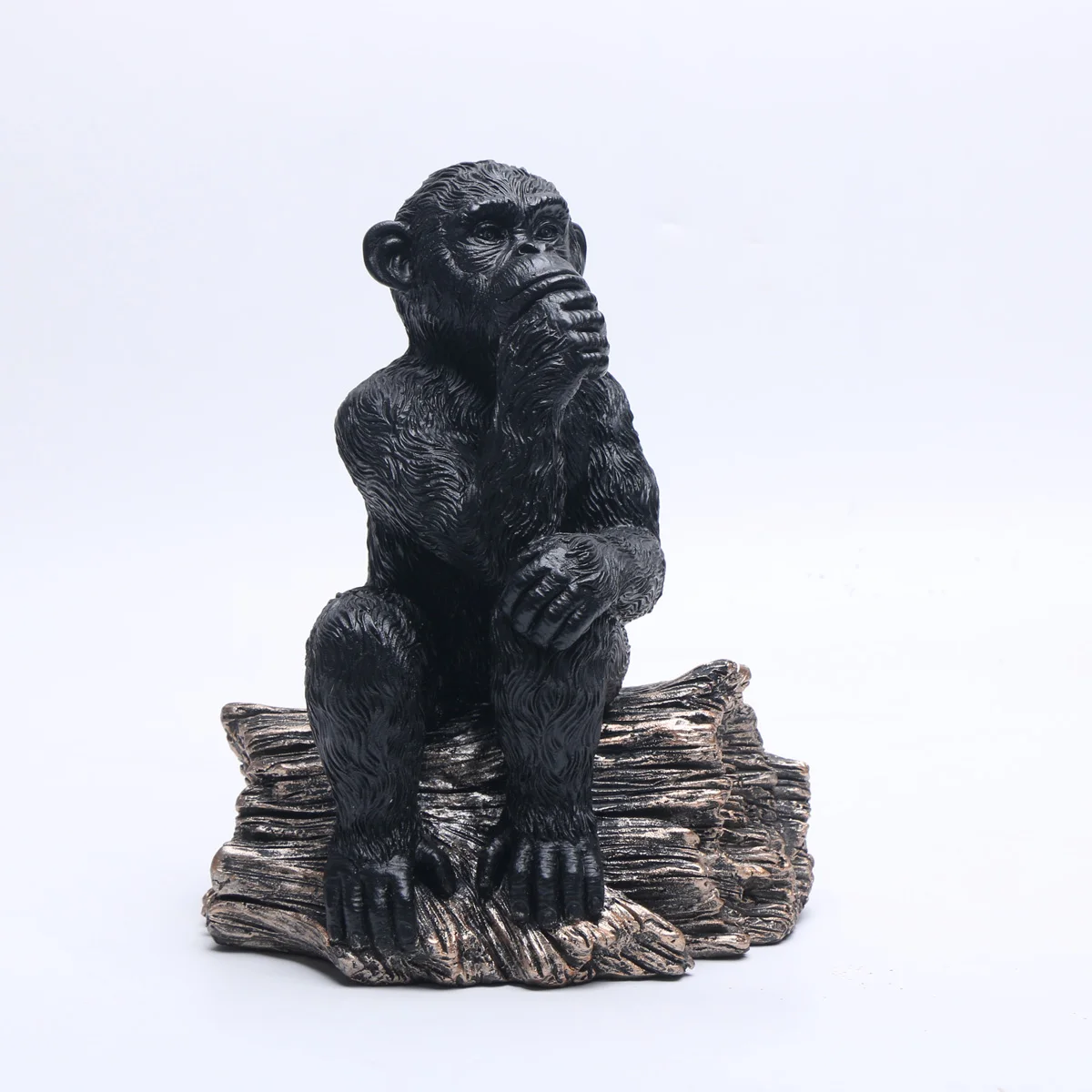 1pc Resin Figurines, Thinker Chimpanzees Abstract Ornament, Sculpture For Home Office Bookshelf Desk Decor