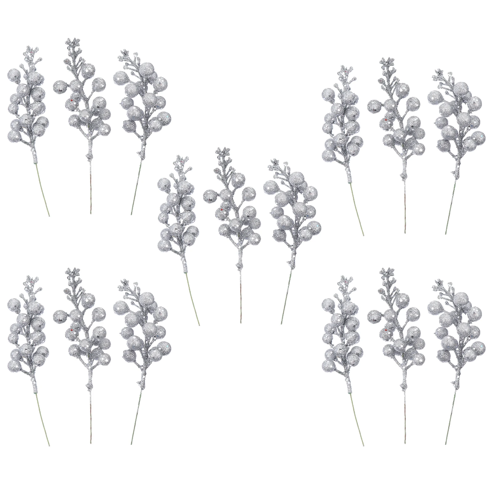 

15pcs Simulated Artificial Berry Branches Christmas Decorations Red Holly Berry Stems for Tree Wreath