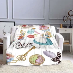 Disney Alice in Wonderland Printed Blanket kids Adult Blanket Soft and Warm Bedding for Bed Sofa Outdoor Travel Cover Blanket