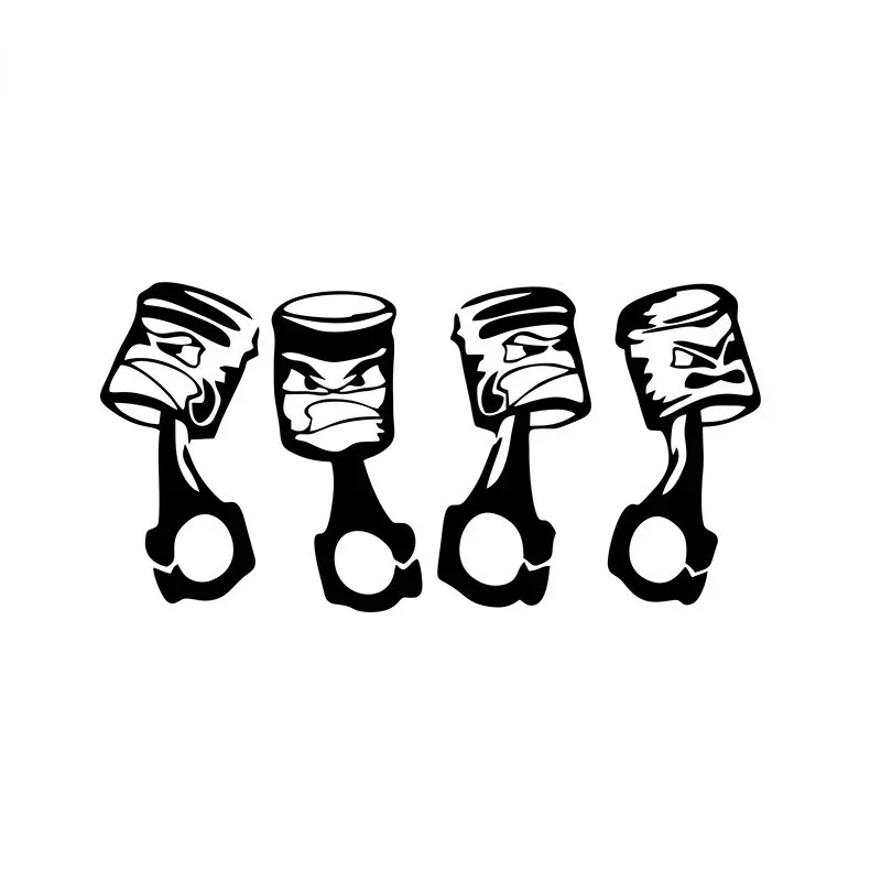 Angry Pistons Reflective Car Vinyl Decal 20x10cm Waterproof Personality Auto Tuning DIY Sticker