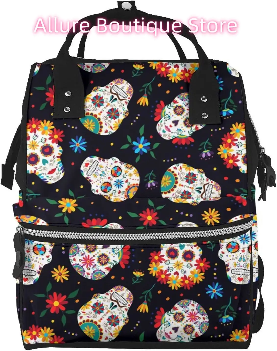 

Halloween Skull Diaper Bag Backpack for Women Large Capacity Nappy Bag Multifunction Waterproof Mummy Backpacks for Mom Dad Esse