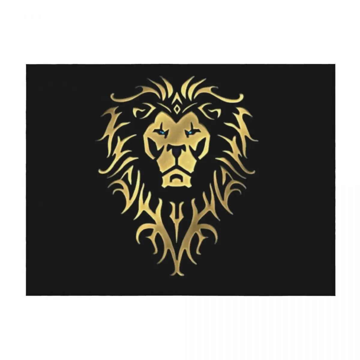 

World of warcraft game Alliance logo - WoW - black background Throw Blanket Luxury Throw Weighted Large blankets ands Blankets