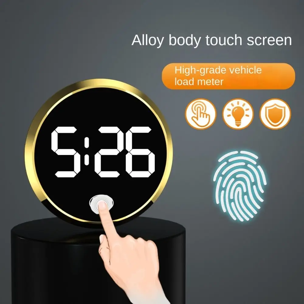 Touch-Activated Car Dashboard Clock LED Time Display Mini LED Electronic Watch Mute Simple Luminous Car Clock Home/Office