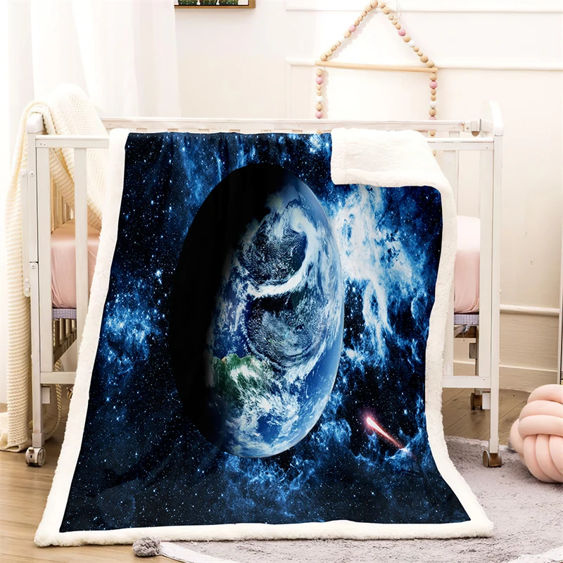 

Cosmic Planet Winter Home Blanket Thick Warm Winter Bed Blankets Office Nap Shawl Sofa Cover Fluffy Bedspread On The Bed