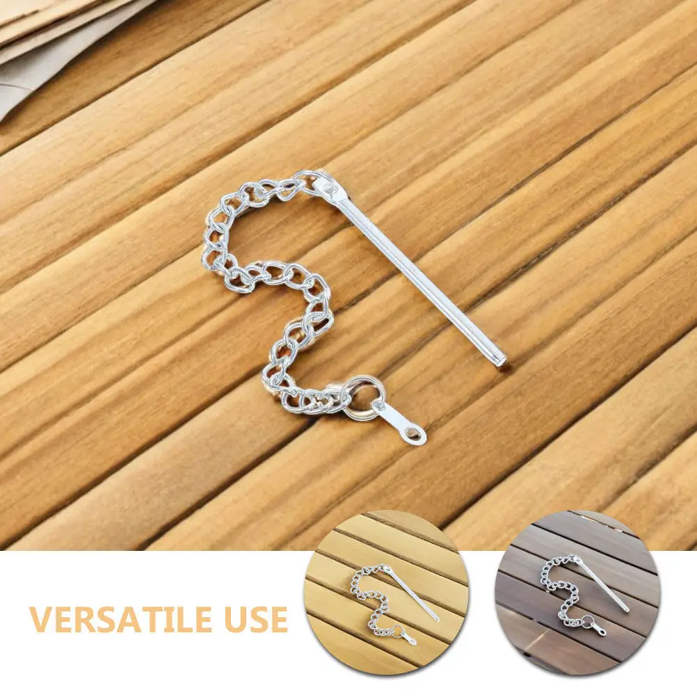 4Pcs Garden Umbrella Pin Chain Strap Weather Resistant Metal Construction Noise Free Operation Universal Fit Patio Outdoor