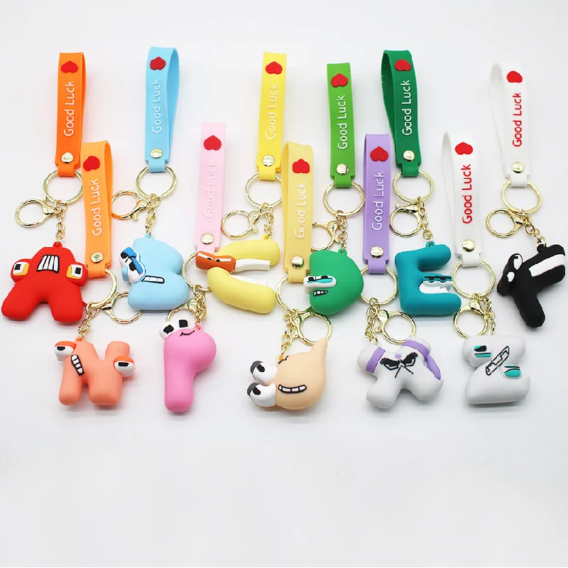 Alphabet Lore Keychain Toys English Letter Animal Dolls Ornament Pendant Bag For Kids Children Educational Birthday Gifts