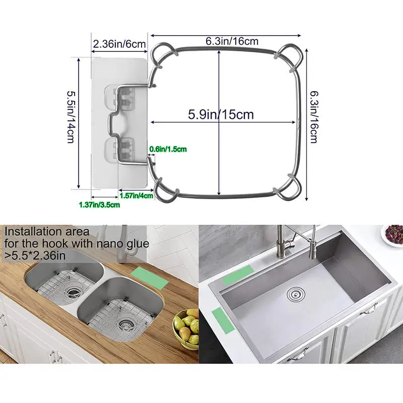 Stainless Steel Sink Corner Filter Rack Drain Mesh Shelf Kitchen Garbage Net Holder Waste Storage Accessory