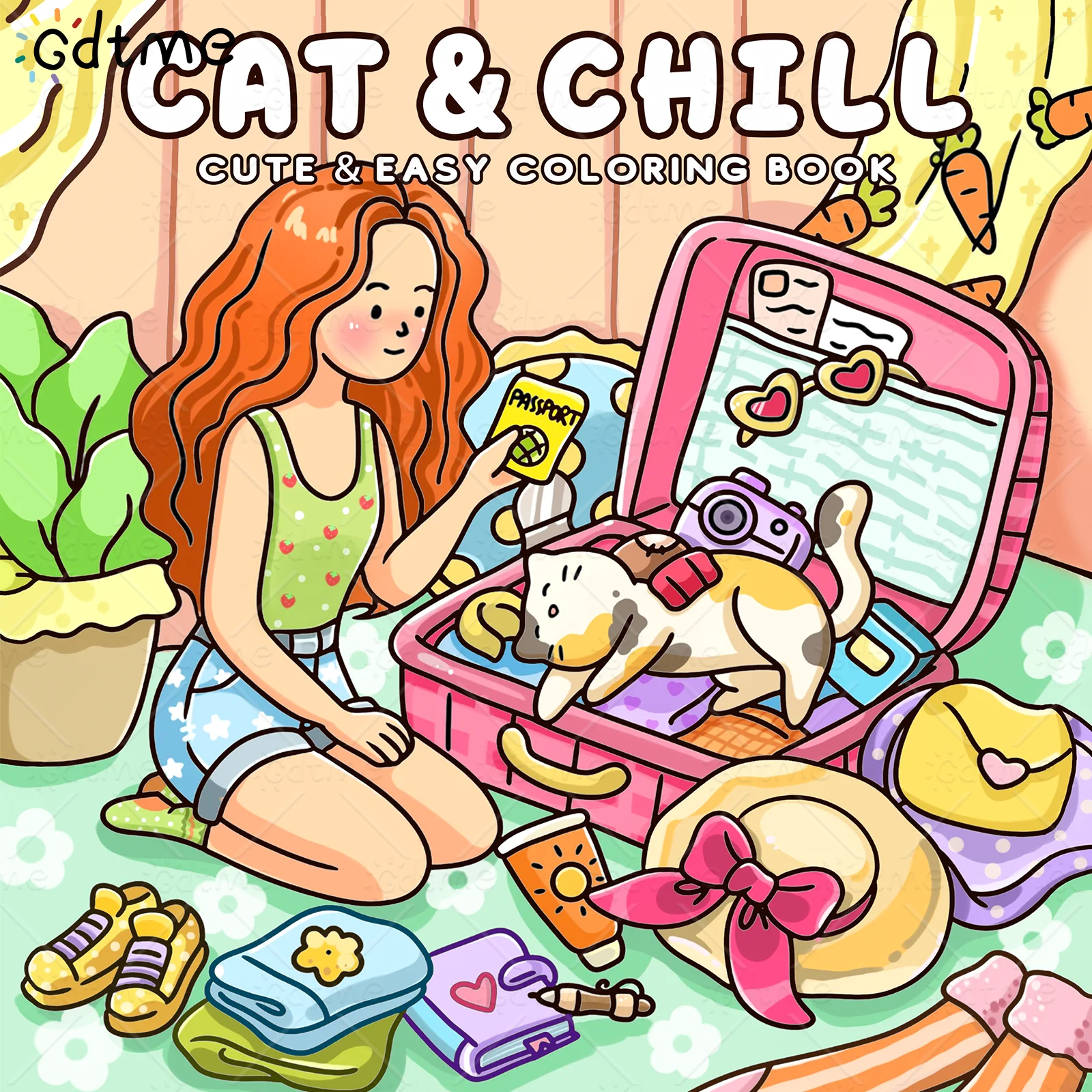 Cat & Chill Simpatico libro da colorare facile per adulti Libro da disegno antistress Regalo perfetto per feste, compleanni e Natale