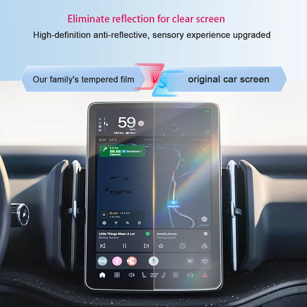 Für Volvo EX30 25-2026 Mittelkonsole GPS LCD-Bildschirm Schutzfolie 12,3 Zoll Gehärtete Glasfolie Fingerabdruck- und Kratzresistent – Detail 1