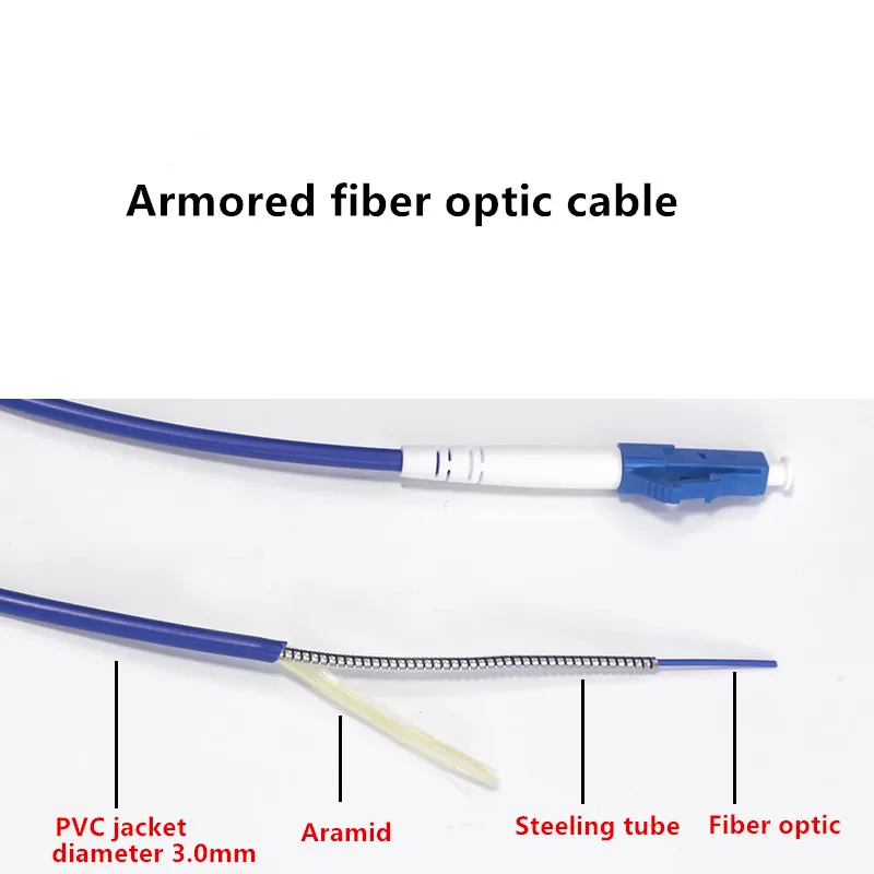 Fiber Optic Patch Cord, Armored Jumper SC LC,FC Single Mode,Simplex,Duplex Cable,Fiber Optic Material,10M,20M,30M,40M,50M