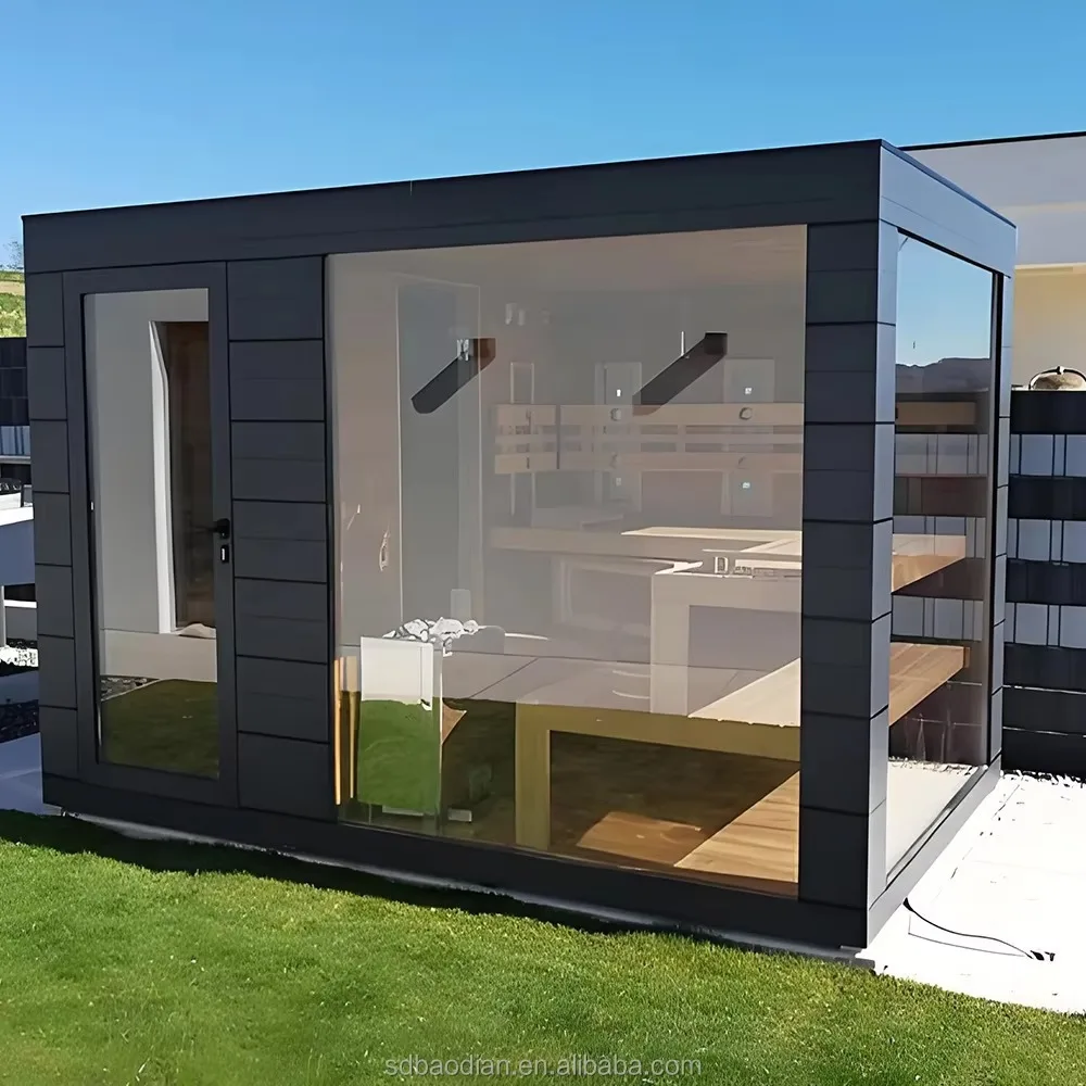 

STLFHigh Quality Villa Outdoor Traditional Heater Wet Steam Sauna Room Made of Solid Wood