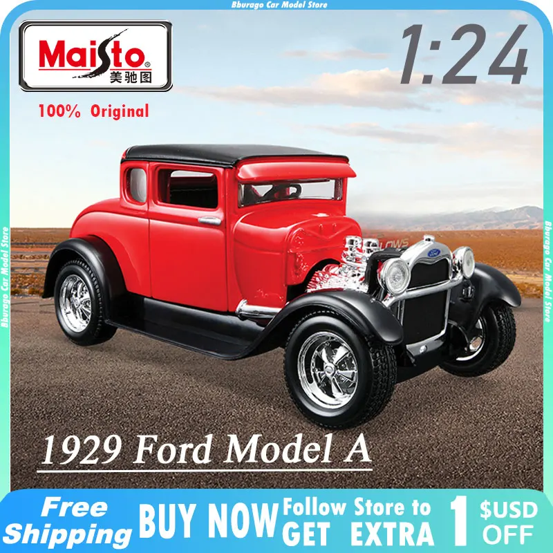 

Модель автомобиля Maisto 1:24 1929 Ford Модель A литый под давлением Ретро винтажный сплав Роскошная Игрушечная машина классический коллекционный орнамент подарок