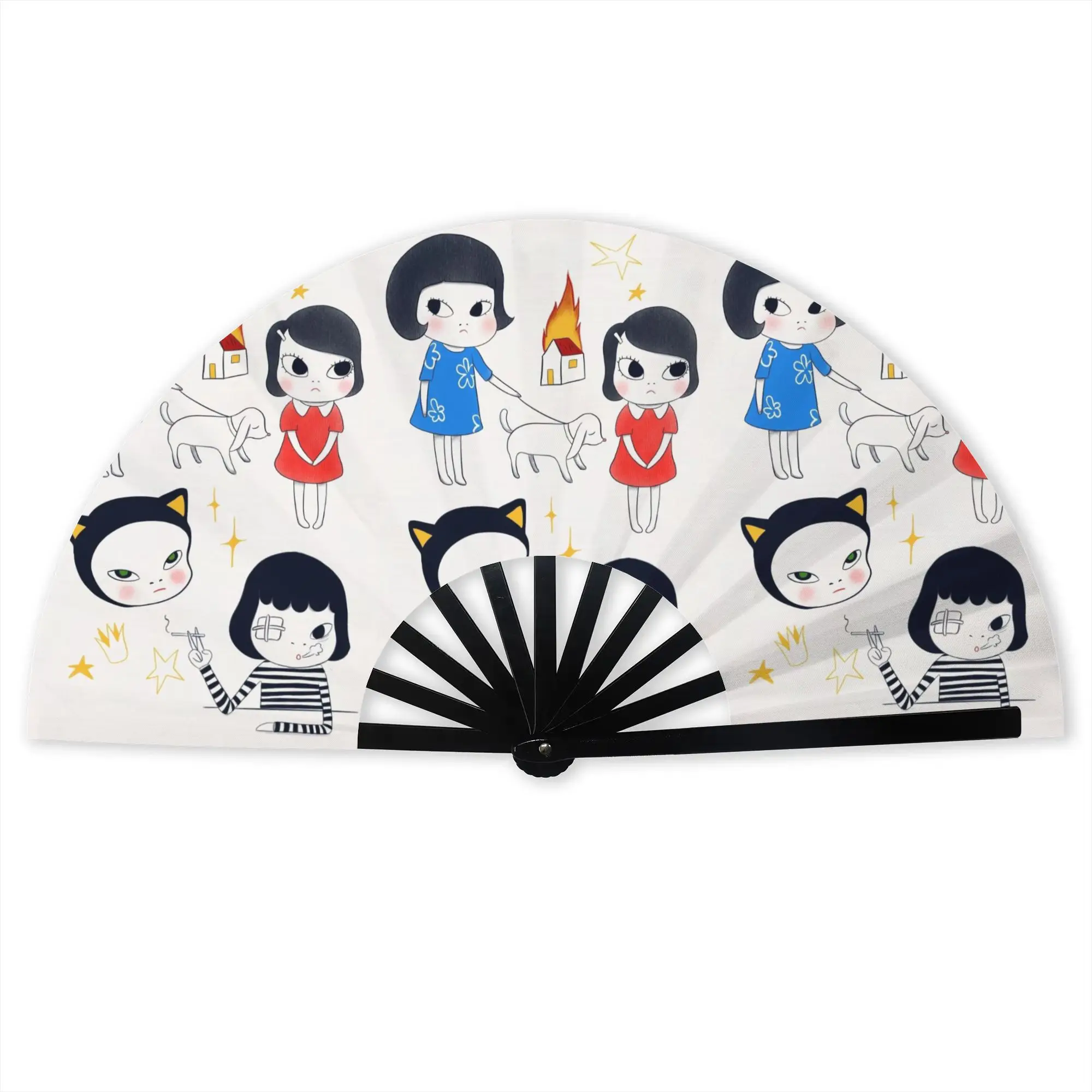 Personalised Y-Yoshitomos Nara Promotional Gift Hand Fan Event Souvenir  Durable Folding Fans Creative Bulk Pack Fan