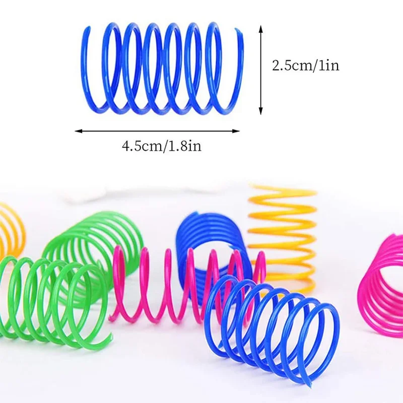 4pcs Kitten Cat Toys Wide Durable Heavy Gauge Cat Spring Toy Colorful Springs Cat Pet Toy Coil Spiral Springs Pet Life