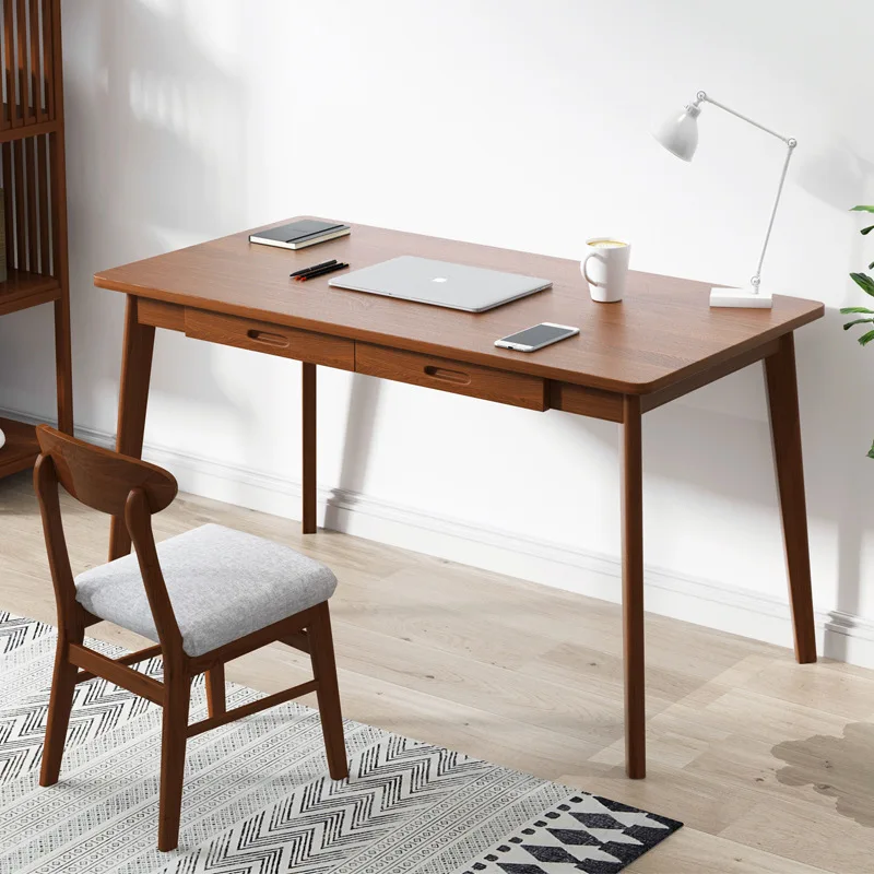 Computer Desk Desktop Household Simple Bedroom Solid Wood Leg Study Table Dormitory Student Simple