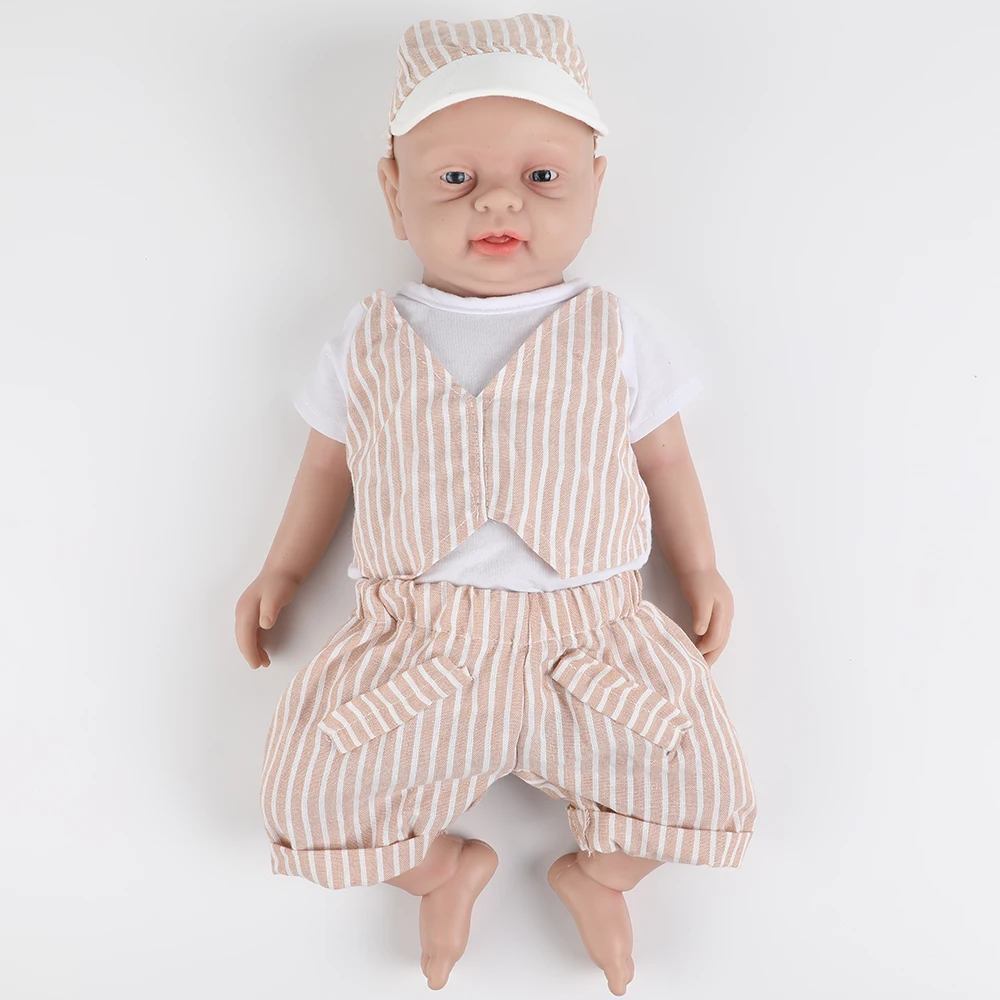 

IVITA WB1502 46cm Realistic Silicone Reborn Baby Doll 3800g Lifelike Full Body Boy Toy with Open Eyes for Kids