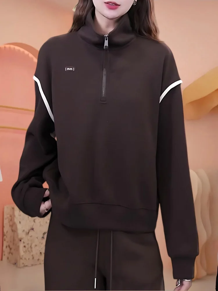 

Простой повседневный корейский свитшот для города, весенне-осенний, для свиданий, на каждый день, приятный к телу