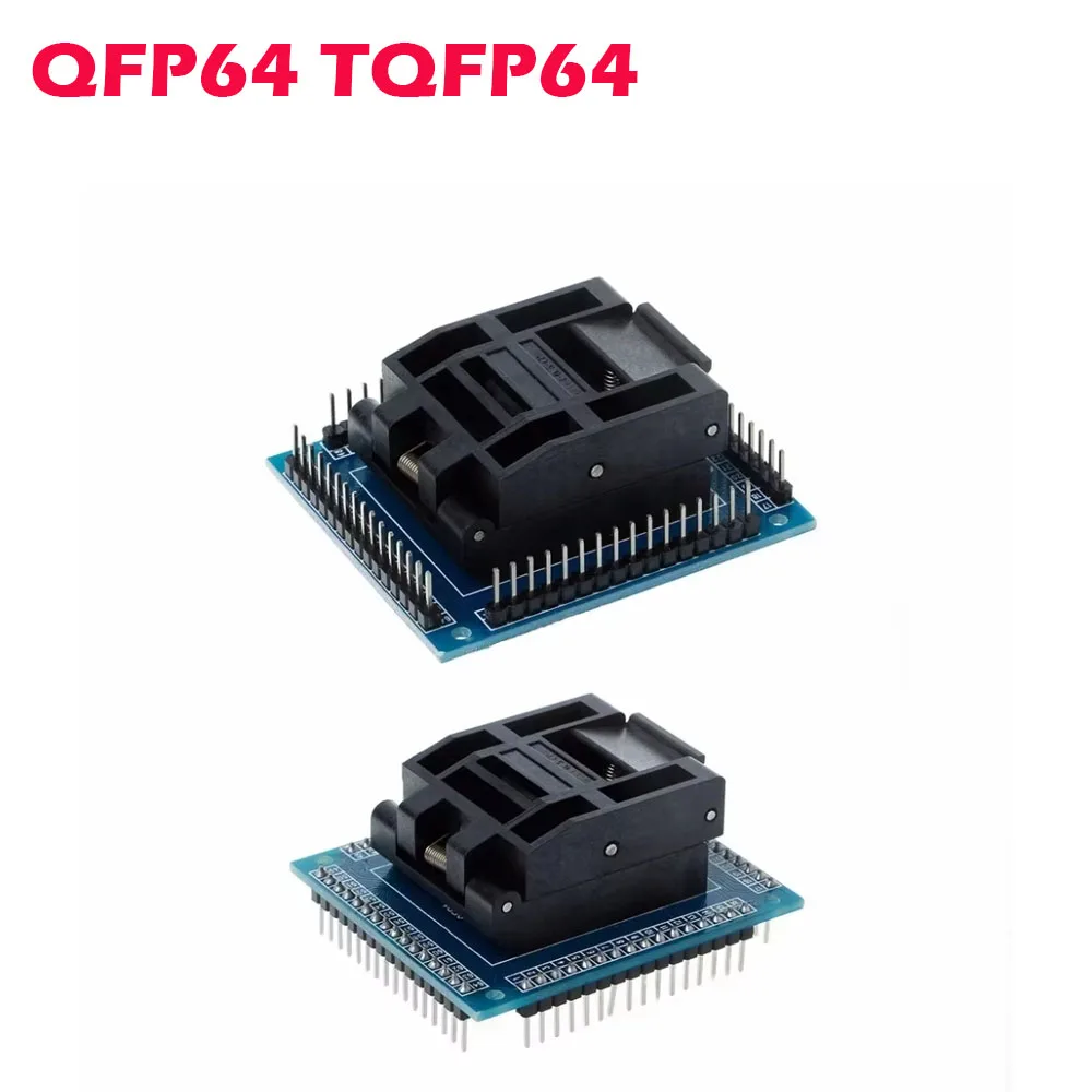 

TQFP64 LQFP64 QFP64Socket adapter IC test socket burning 0.5m programmer STM32 QFP64 Socket Conversion Block