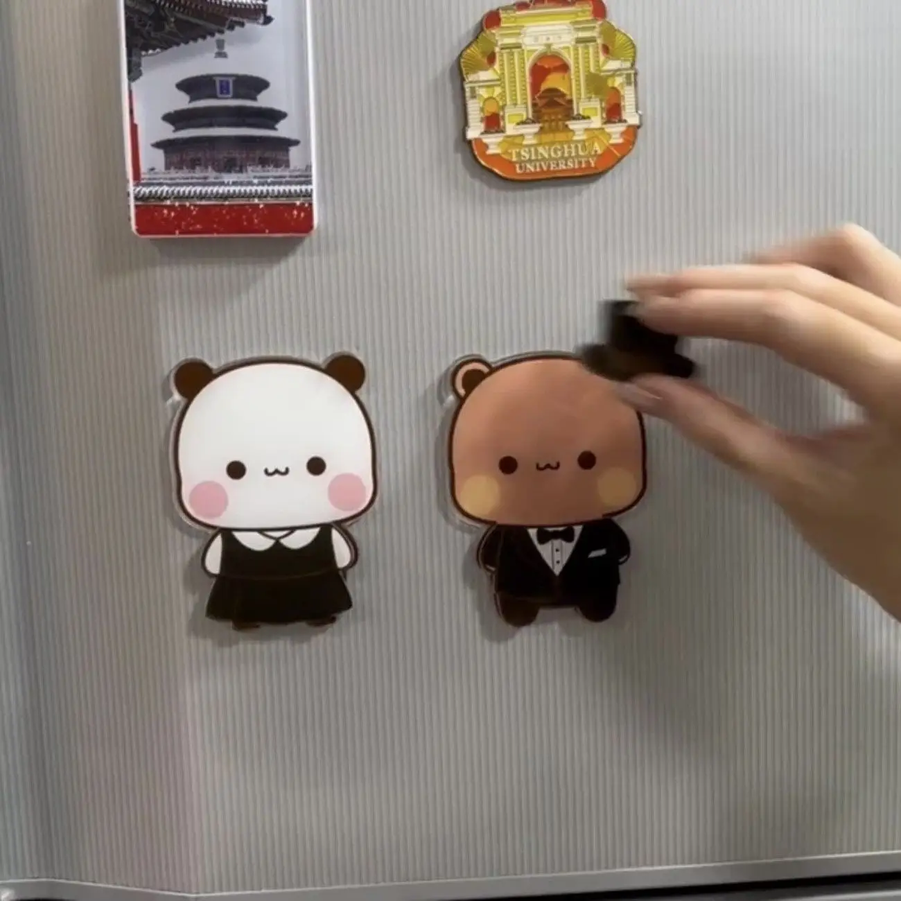 

Kawaii Yier Bubu Fridge Magnets Cute Anime Panda Bear Bubu and Dudu Dress-Up Magnets Home Decor Sticker for Refrigerators Gift