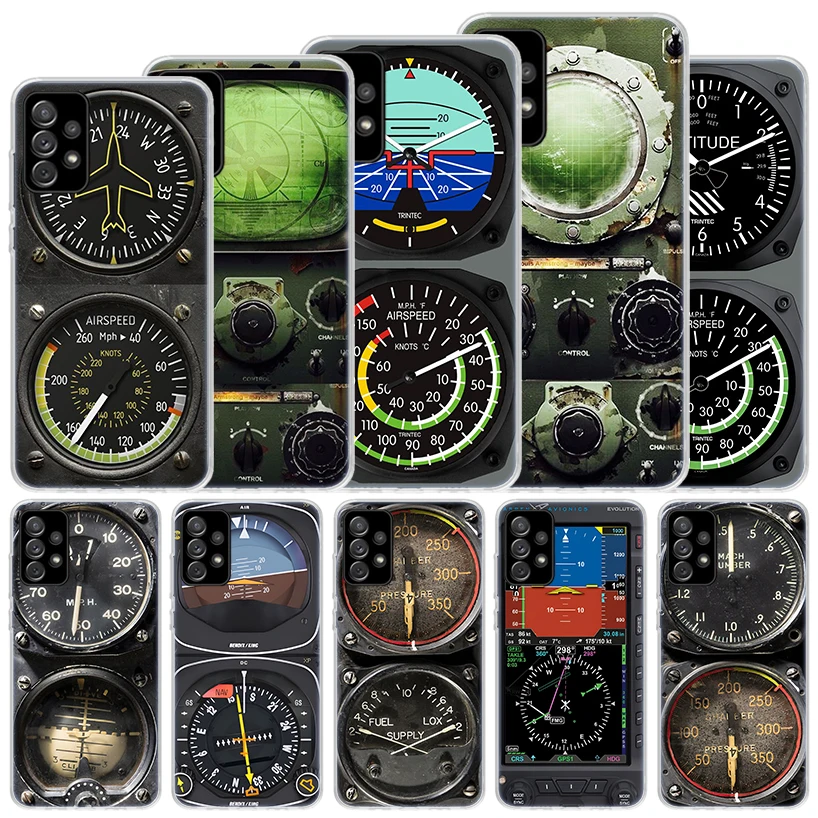 Aviation Aeroplane Helicopter Cockpit Instrument Soft Case For Samsung Galaxy A51 A71 A50 A70 A21S Phone Cover A30 A20E A10 A31