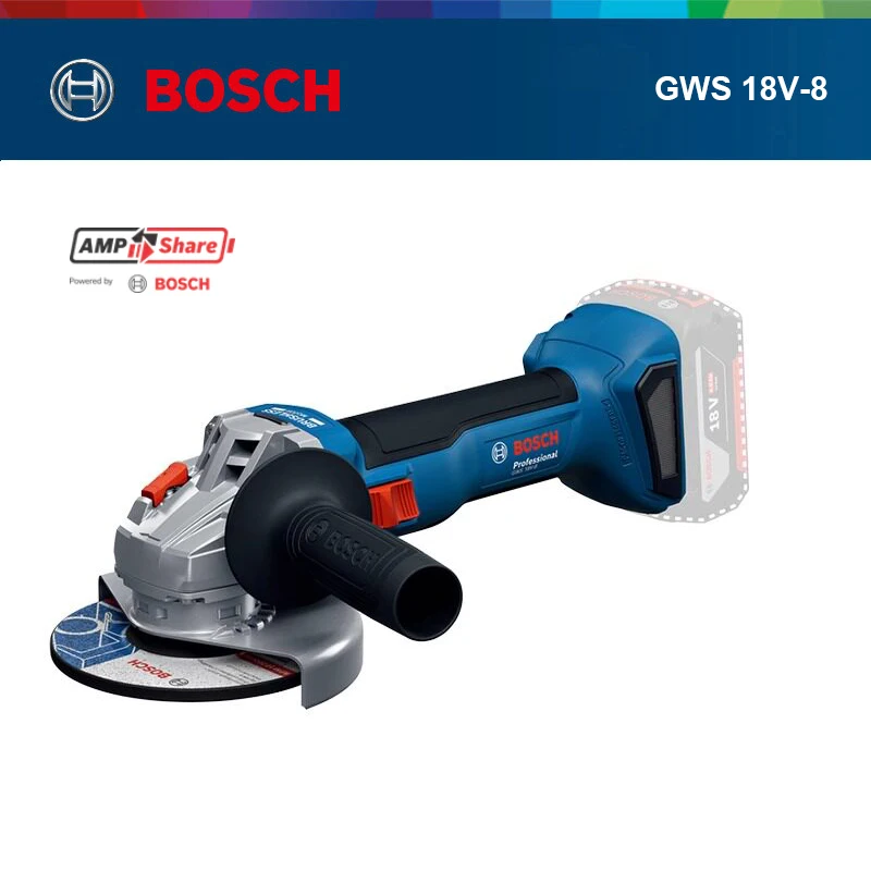 Аккумуляторная угловая шлифмашина BOSCH GWS 18V-8 (УШМ) для резки металла